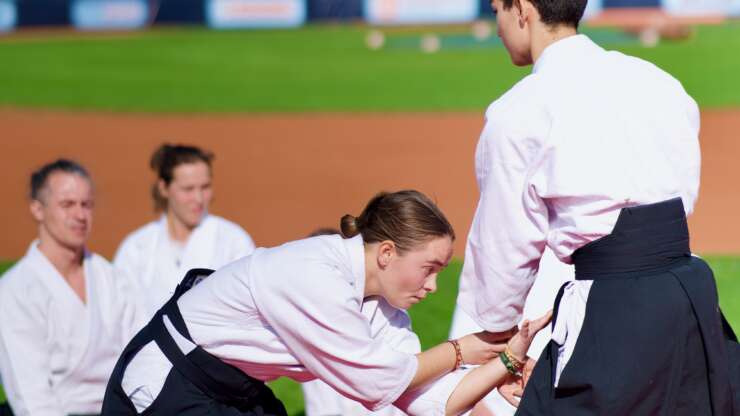 Ukázka aikida na japonských slavnostech Akimatsuri 2024